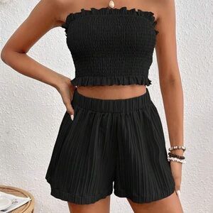 SHEIN Black Smocked Two-Piece Set • Size Small
New • Never Worn